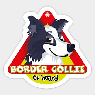 Border Collie On Board - Blue Sticker
